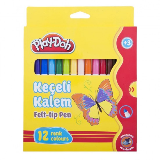 PLAY-DOH KE007 KEÇELİ KALEM 5MM KARTON KT 12 RENK