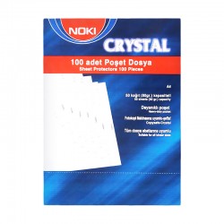 NOKİ 4830-CR DELİKLİ POŞET DOSYA KRİSTAL A4 100LÜ