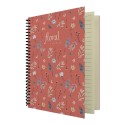 DİLMAN FLORAL SERİSİ DEFTER 16X22 80YP KARELİ