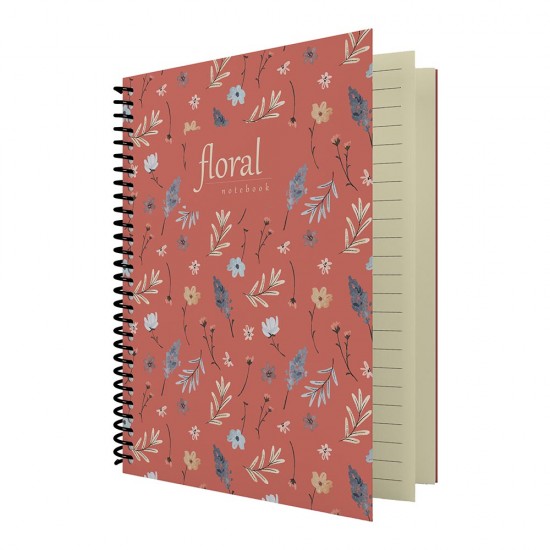 DİLMAN FLORAL SERİSİ DEFTER 16X22 80YP KARELİ