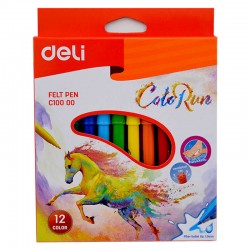 DELİ C10000 KEÇELİ KALEM COLOR RUN 12Lİ KARTON KUTU 100116174