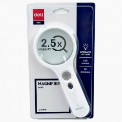 DELİ 9099 IŞIKLI BÜYÜTEÇ BEYAZ 75MM 100019558