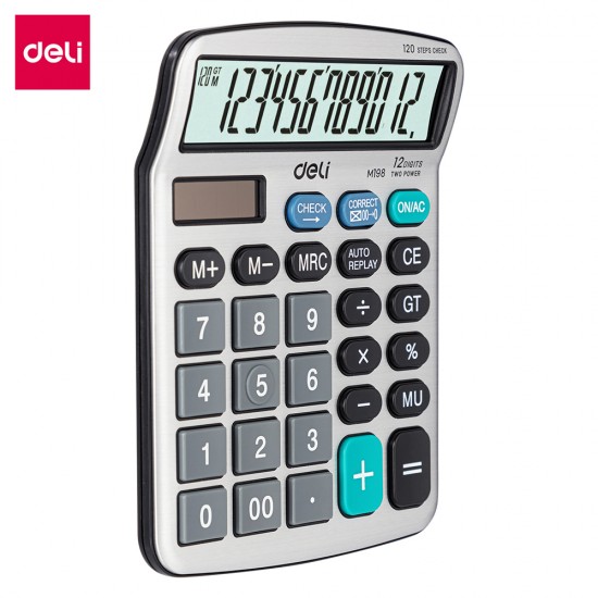 DELİ M19810 HESAP MAKİNESİ CORE 12 HANE METALİK GÜMÜŞ 100119352