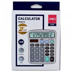 DELİ M19810 HESAP MAKİNESİ CORE 12 HANE METALİK GÜMÜŞ 100119352
