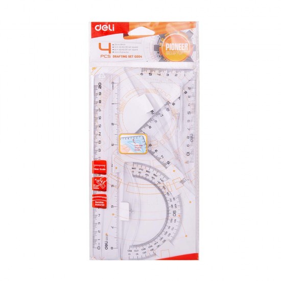 DELİ G00412 CETVEL ÇİZİM SETİ 20CM ŞEFFAF 100116366