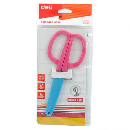 DELİ 6060 MAKAS RENKLİ KORUMALI 137MM 100014524