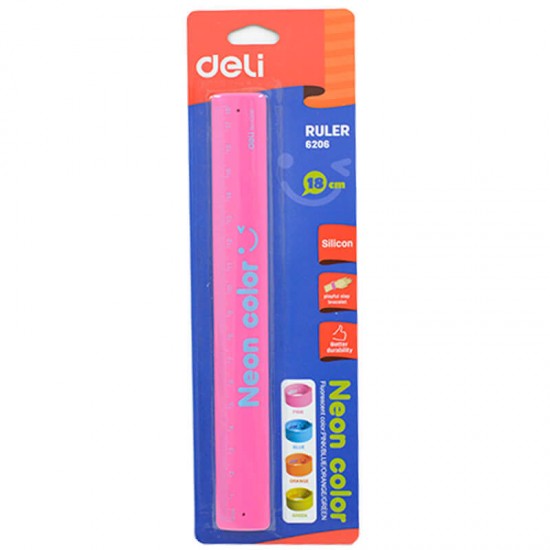 DELİ 6206 CETVEL NEON RENKLER 18CM/100017179