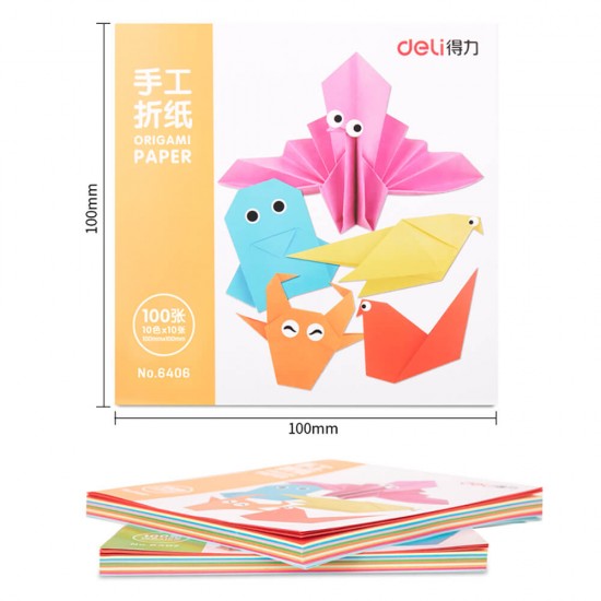 DELİ 6406 ORİGAMİ KAĞIDI 10X10CM 100YP 100011637