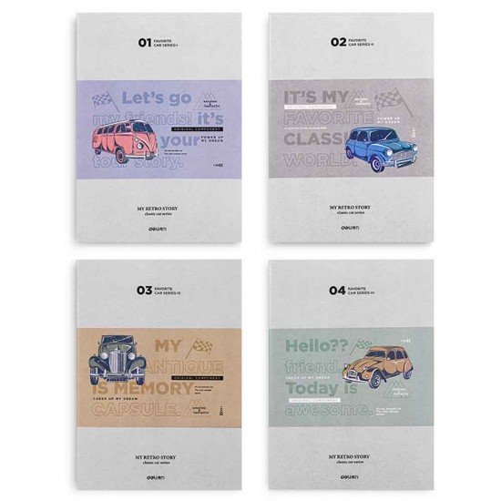 DELİ FB540 RETRO ARABA DİKİŞLİ DEFTER ÇİZGİLİ B5 40YP 100147418