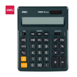 DELİ M888F HESAP MAKİNESİ ÇİFT HAFIZALI 12 HANELİ KOYU YEŞİL 100147226
