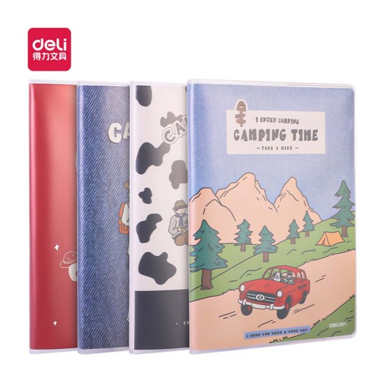 DELİ T3272 EVA KAPAKLI DEFTER CAMPİNG ÇİZGİLİ 72 YP. / 100152454