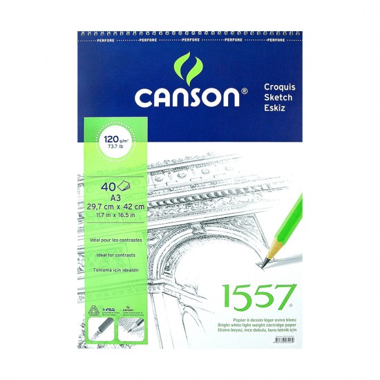 CANSON 1557 ÇİZİM BLOK A3 120GR 40YP C120A340US