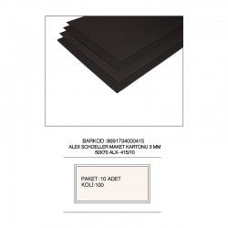 ALEX ALX-415 MAKET KARTONU 50X70 10MM SİYAH