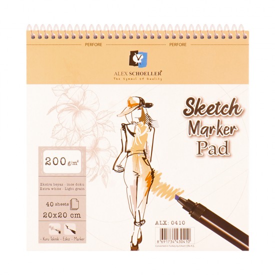 ALEX ALX-0410 SPR SKETCH BOOK 20X20 200GR 40YP
