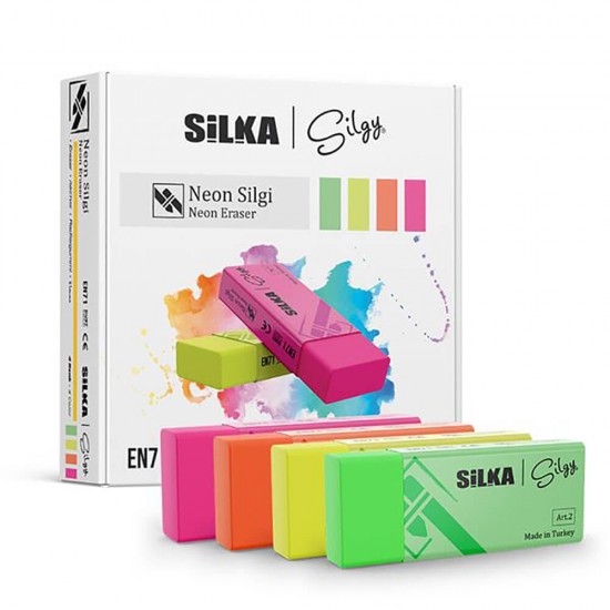 SİLKA NEON 4 RENK SİLGİ 20Lİ ART-2