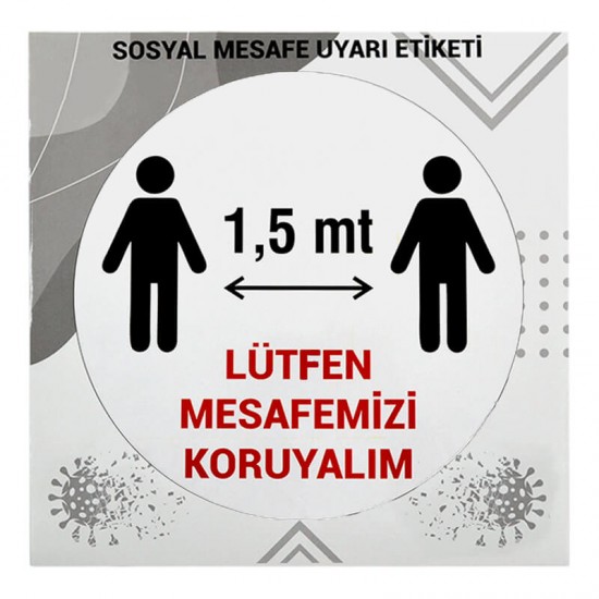 DOĞUŞ SM102 SOSYAL MESAFE UYARI ETİKETİ 10 LU