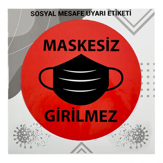 DOĞUŞ SM104 SOSYAL MESAFE UYARI ETİKETİ 10 LU