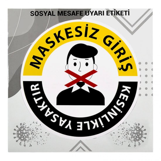 DOĞUŞ SM109 SOSYAL MESAFE UYARI ETİKETİ 10 LU