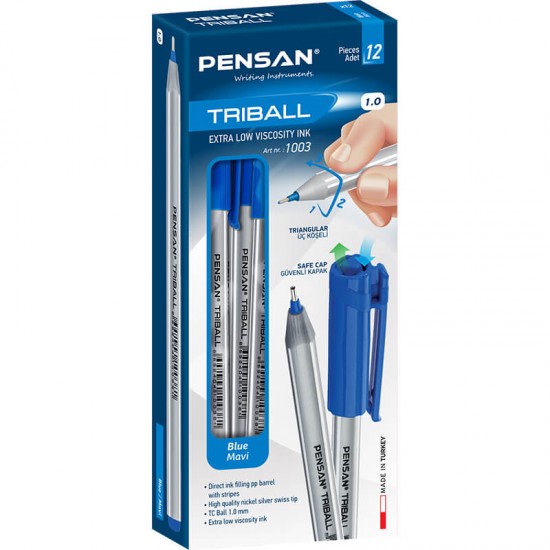 PENSAN 01003 TRİBALL TÜKENMEZ KALEM 1.0MM KAHVE