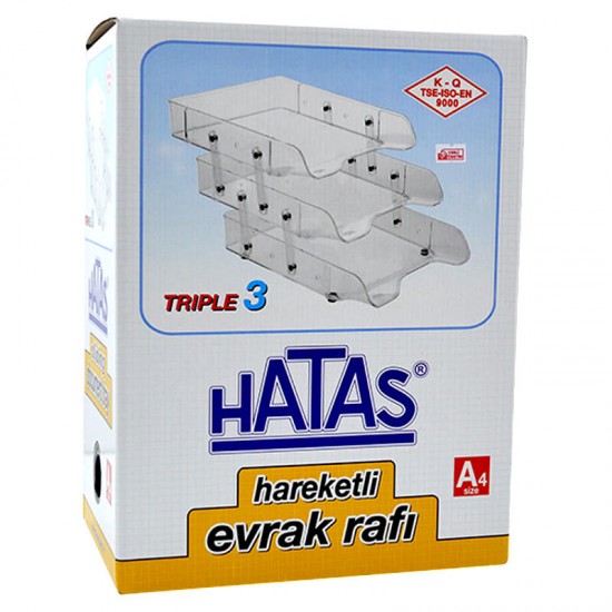 HATAS 02380 EVRAK RAFI ÜÇLÜ HAREKETLİ ŞEFFAF