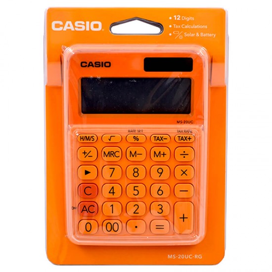 CASIO MS-20UC-RG HESAP MAKİNASI 12 HANE TURUNCU