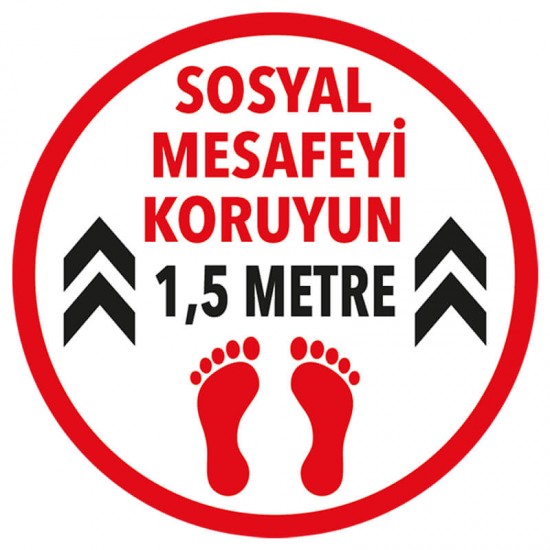 EKSTRAFİX SOSYAL MESAFE YER STİCKER YUKARI OK 1.50M