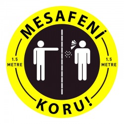 EKSTRAFİX SOSYAL MESAFE YER STİCER SARI SİYAH 1.50M