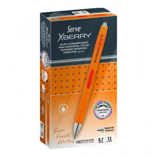 SERVE XBRGELI0.7-05 XBERRY JEL KALEM 07MM YUVARLAK UÇ TURUNCU