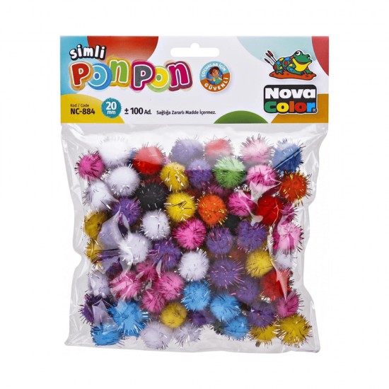 NOVA COLOR NC-884 PONPON SİMLİ 20MM 100LÜ