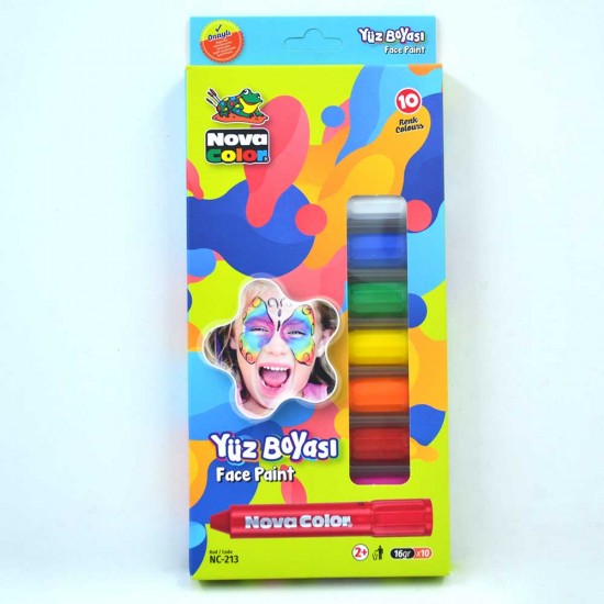 NOVA COLOR NC-213 YÜZ BOYASI 10LU SET