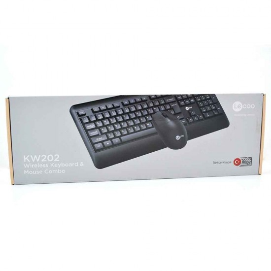 LECOO KW202 WİRELESS SİYAH KLAVYE MOUSE SET