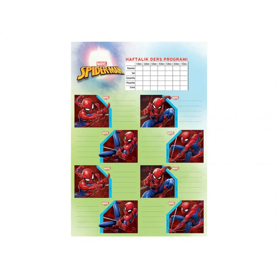 KESKİN 220130-06 SPİDER-MAN DERS PROGRAM 3LÜ ETİKET