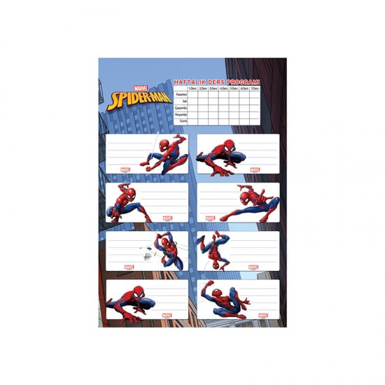 KESKİN 220130-06 SPİDER-MAN DERS PROGRAM 3LÜ ETİKET