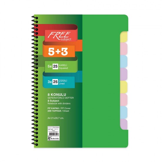 KESKİN 353332 A4 5+3 X25 200YP AYRAÇLI FREE SUB.DE