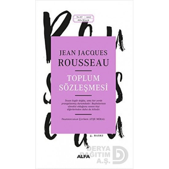 ALFA / TOPLUM SÖZLEŞMESİ / J.J.ROUSSEAU ALFA / TOPLUM SÖZLEŞMESİ / J.J.ROUSSEAU