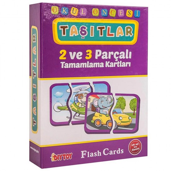 DIYTOY / EĞİTİCİ FLASH CARD TAŞITLAR 2 VE 3 PARÇA