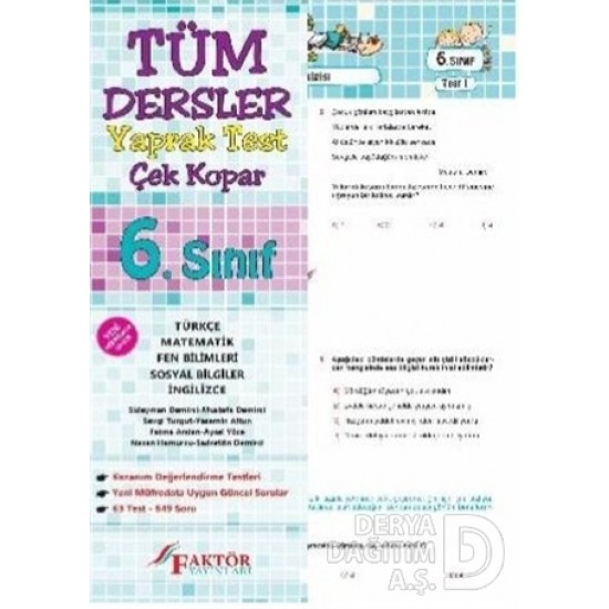 FAKTÖR / 6.SINIF TÜM DERSLER YAPRAK TEST