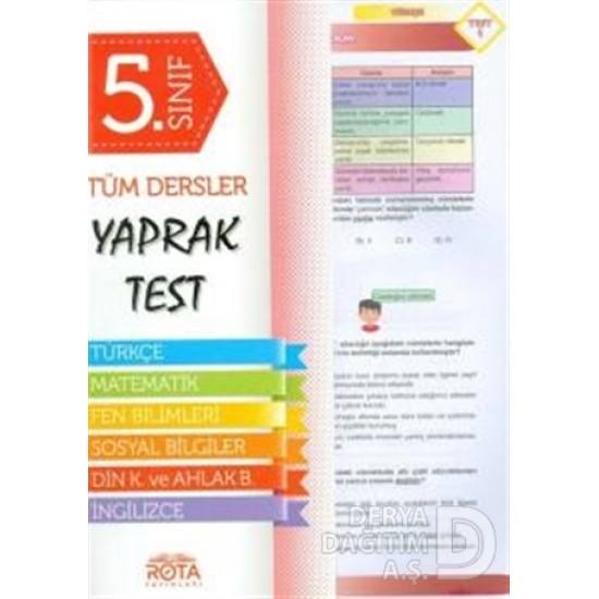 ROTA / 5 SINIF TÜM DERSLER YAPRAK TEST