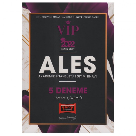 YARGI / ALES VIP 2022 5 DENEME(AKADEMİK Lİ.EĞ.SINAVI TAM.ÇÖZ)