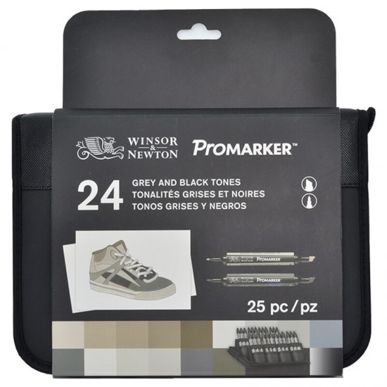 WN 0290081 PROMARKER SİYAH GRİ ÇANTALI SET 24 RENK