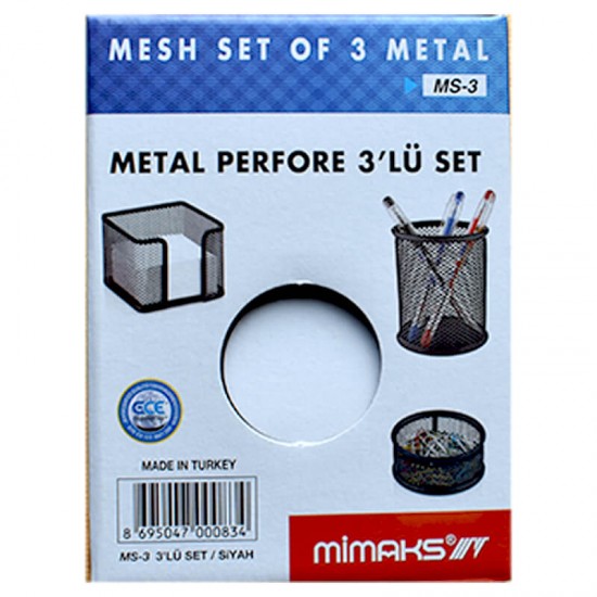 MİMAKS MS-3 PERFORE SET 3LÜ SİYAH