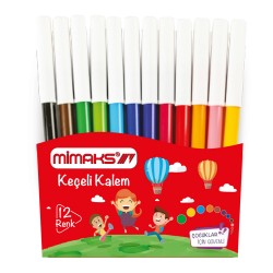 MİMAKS FK-8912 KEÇELİ KALEM 12 RENK