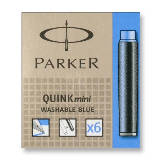 PARKER 1950409 QUINK KISA KARTUŞ 6LI KUTU YK MAVİ