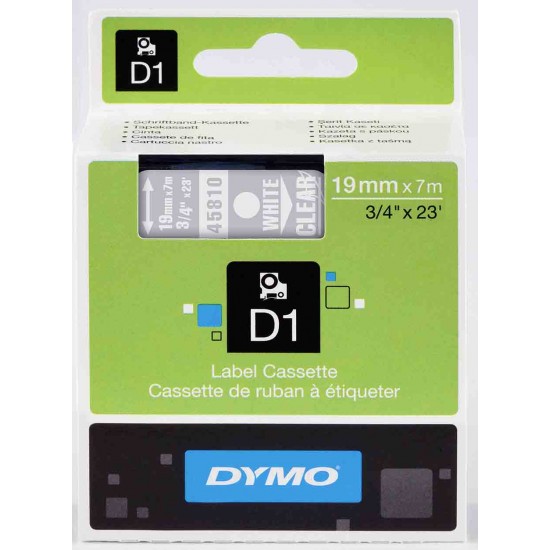 DYMO D1 YEDEK ŞERİT ŞEFFAF-BEYAZ 45810