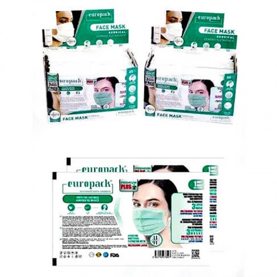 EUROPACK FULL ULTRASONİC PREMİUM MASKE 50 Lİ