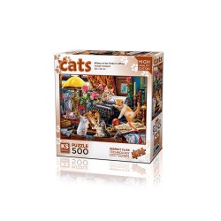 ONUR 20052 PUZZLE 500 KİTTENS İN THE WRİTER S OFFİCE