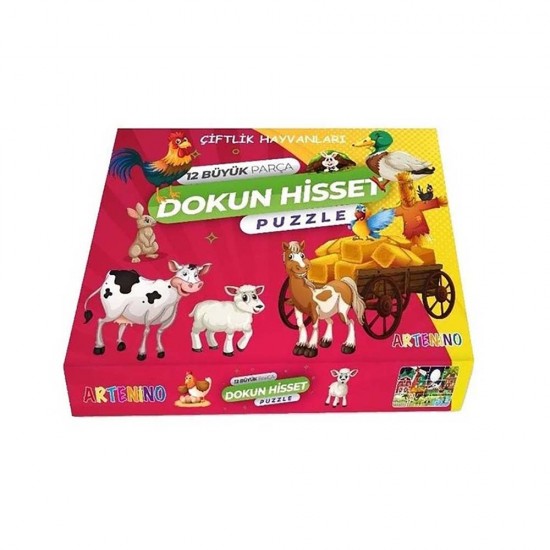 ARTENİNO DOKUN HİSSET JUMBO PUZZLE ÇİFTLİK HAYVANLAR 12 PRÇ