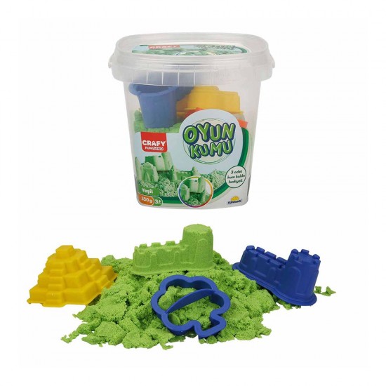 SUNMAN 000454 OYUN KUMU SET YEŞİL 350GR 3 KALIPLI KOVA