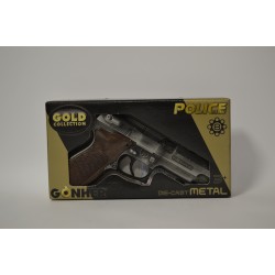 MEGA GON000451 POLİCE PİSTOL METAL 8 SHOTS OLD SILVER