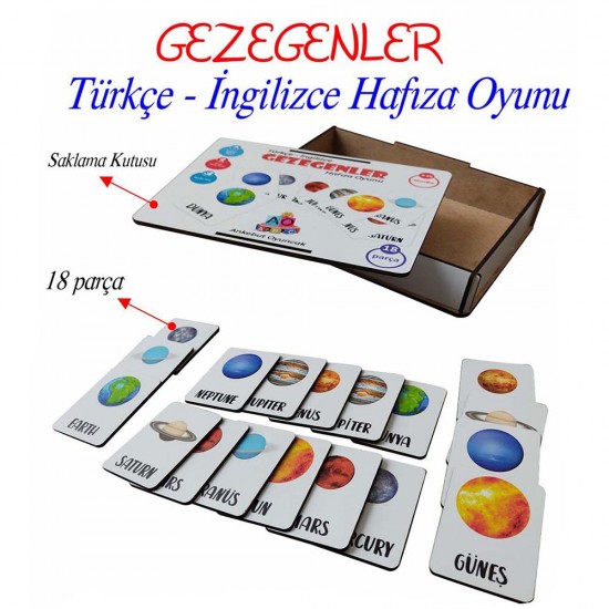ANKEBUT 31630 GEZEGENLER HAFIZA OYUNU TÜRKÇE-İNGİLİZCE